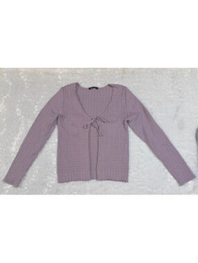 Sweater cardigan with tie front